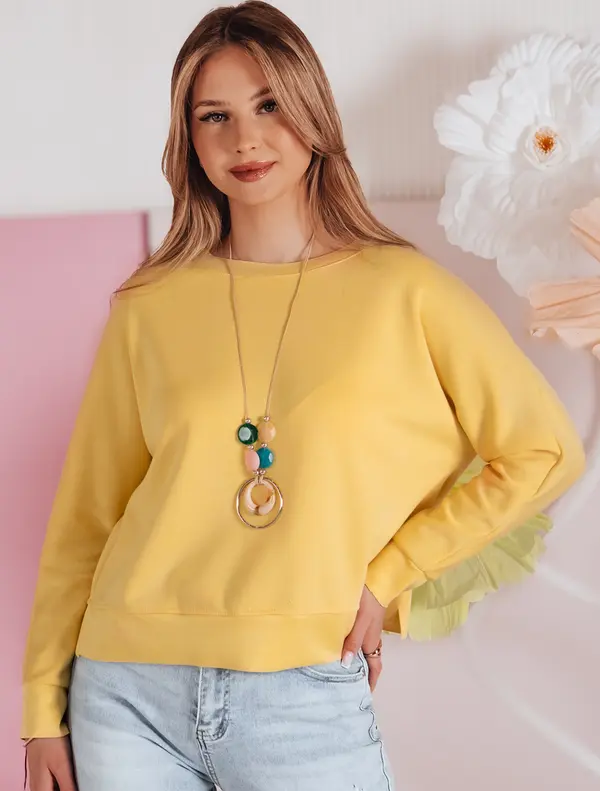 DStreet Дамска жълта овърсайз блуза с висулка