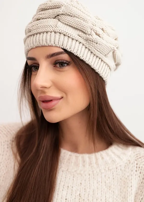 Kesi Дамска зимна шапка Kesi K397 бежова