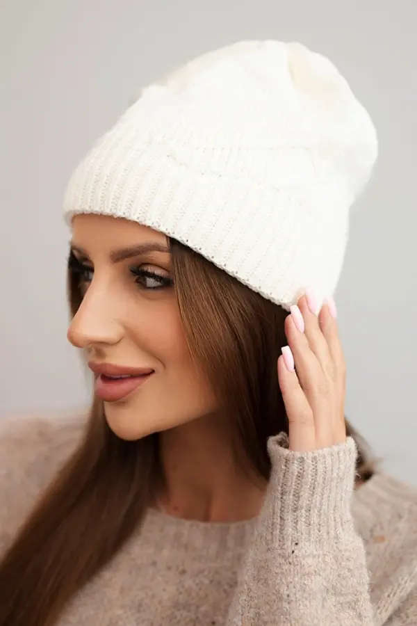Kesi Дамска зимна шапка Kesi K471 екрю