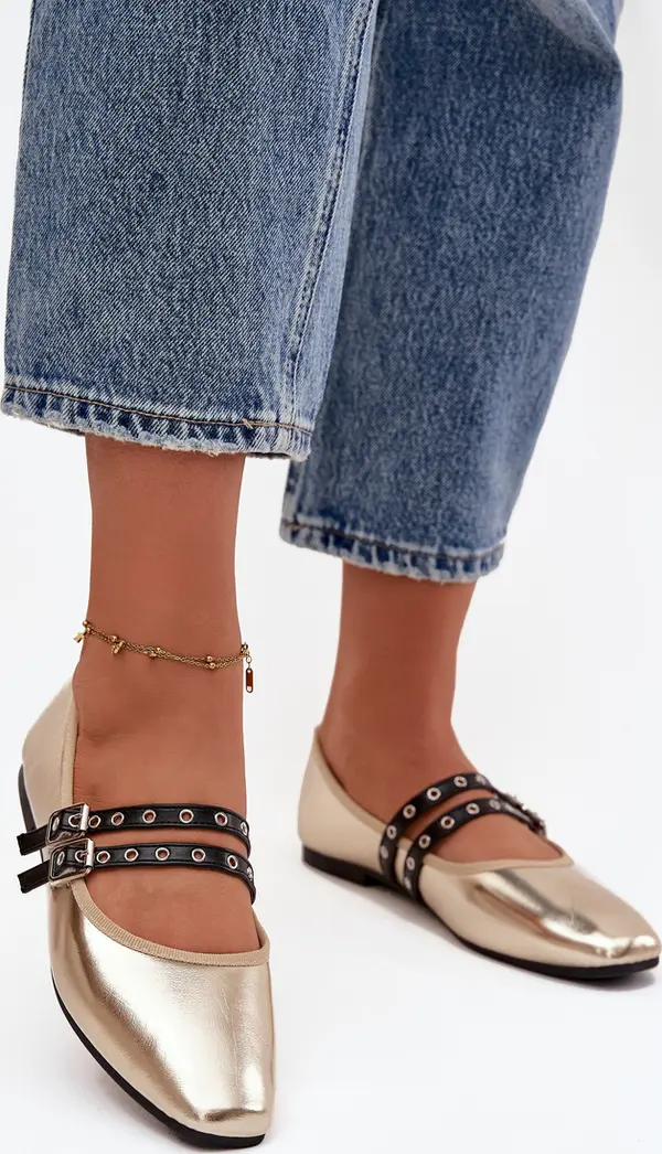 Boto Дамски балерини със златни презрамки Deliora