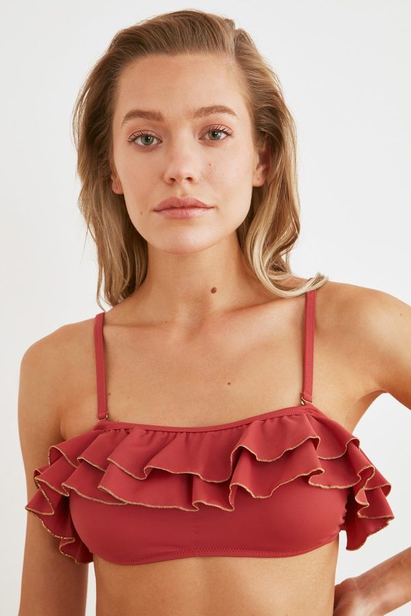 Trendyol Дамски бански горнище Trendyol Frill detailed