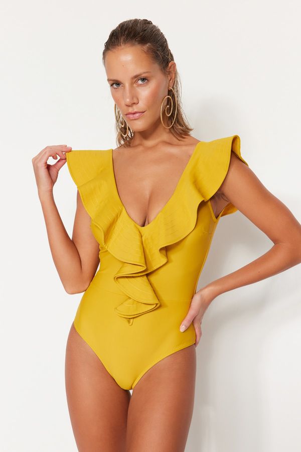 Trendyol Дамски бански Trendyol Frill detailed