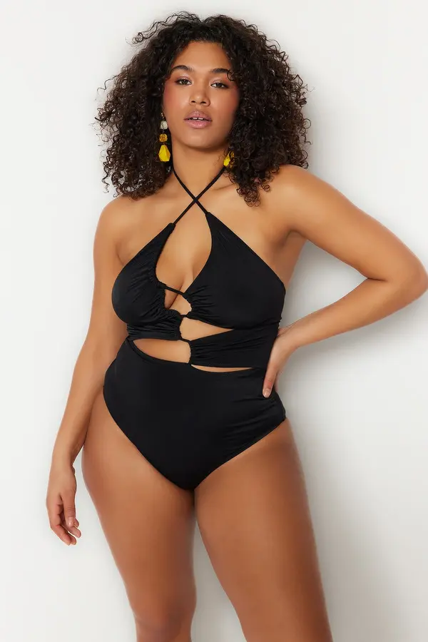 Trendyol Дамски бански Trendyol TBBSS23AM00016/Black