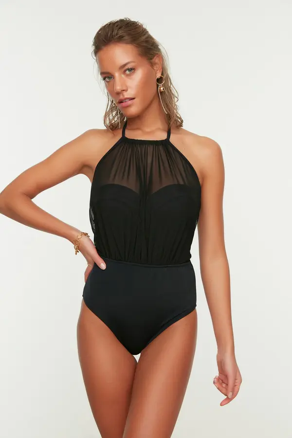 Trendyol Дамски бански Trendyol Tulle Detailed