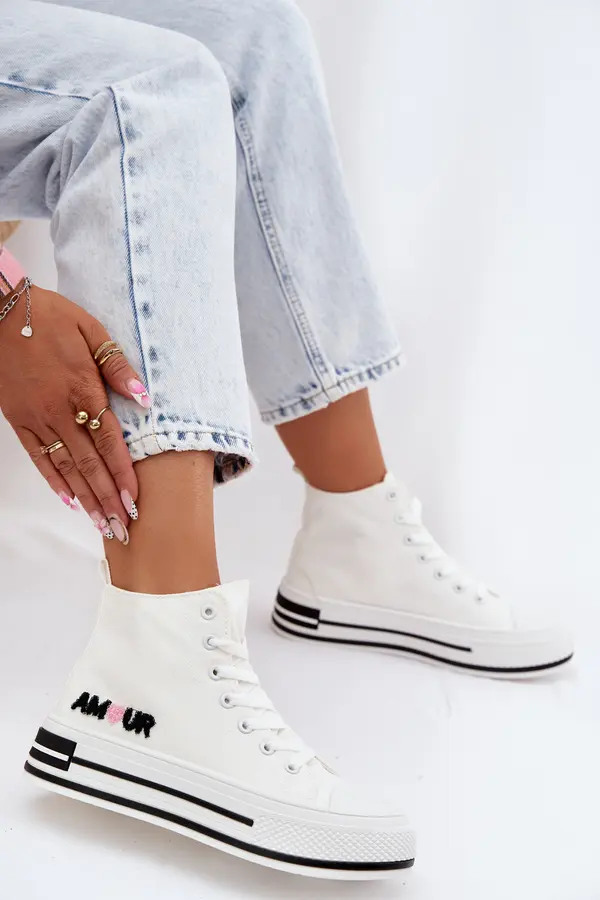 Boto Дамски бели маратонки на платформа