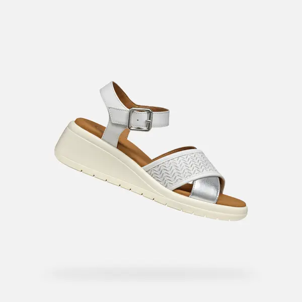 GEOX Дамски бели сандали Geox Meliconia