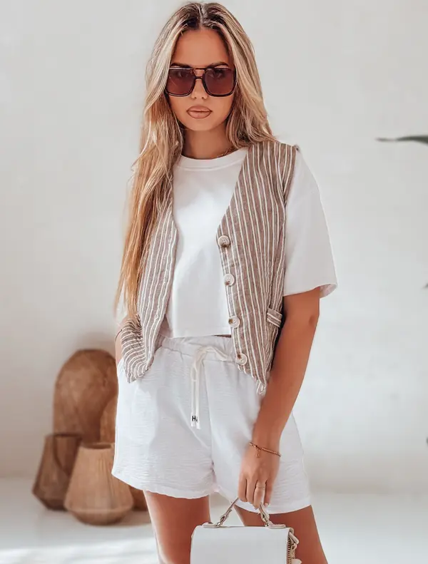 DStreet Дамски бели шорти HOT VIBE