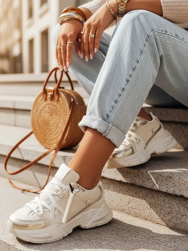 DStreet Дамски бежови маратонки Dstreet