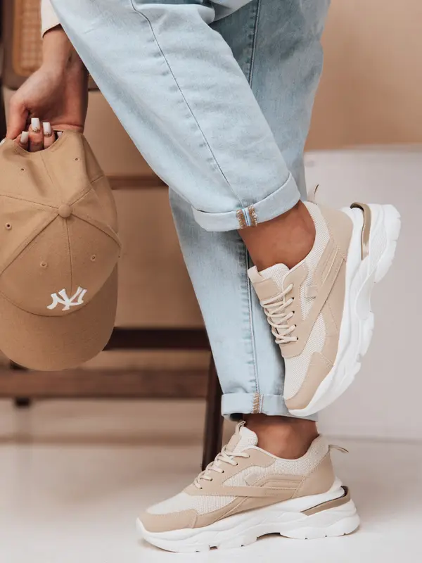 DStreet Дамски бежови маратонки на платформа SPORTLITE