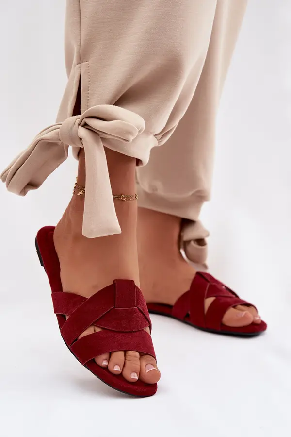 Boto Дамски бордо чехли от ековелур