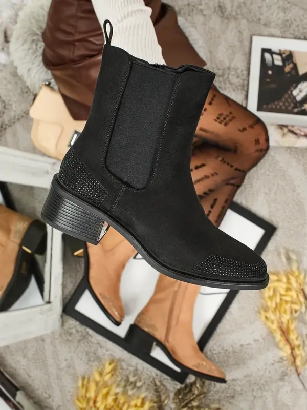 Resti Дамски боти до глезена Resti с кристали