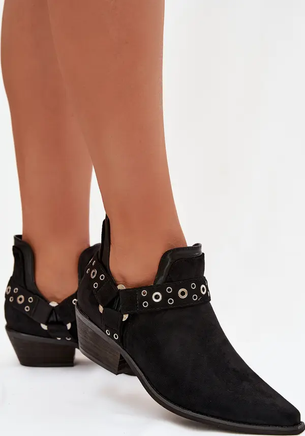 Boto Дамски боти до глезена с изрези и каишки