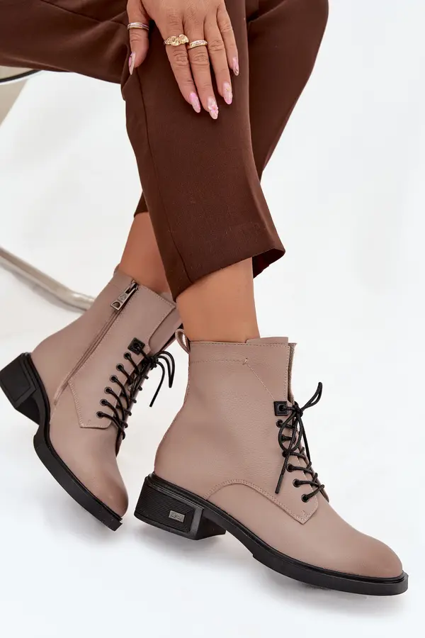 VINCEZA Дамски боти от естествена кожа с нисък ток топли Vinceza