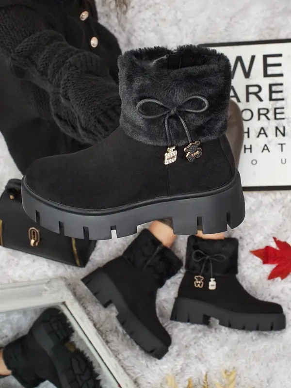 Resti Дамски боти Resti, изработени от ековелур с косъм