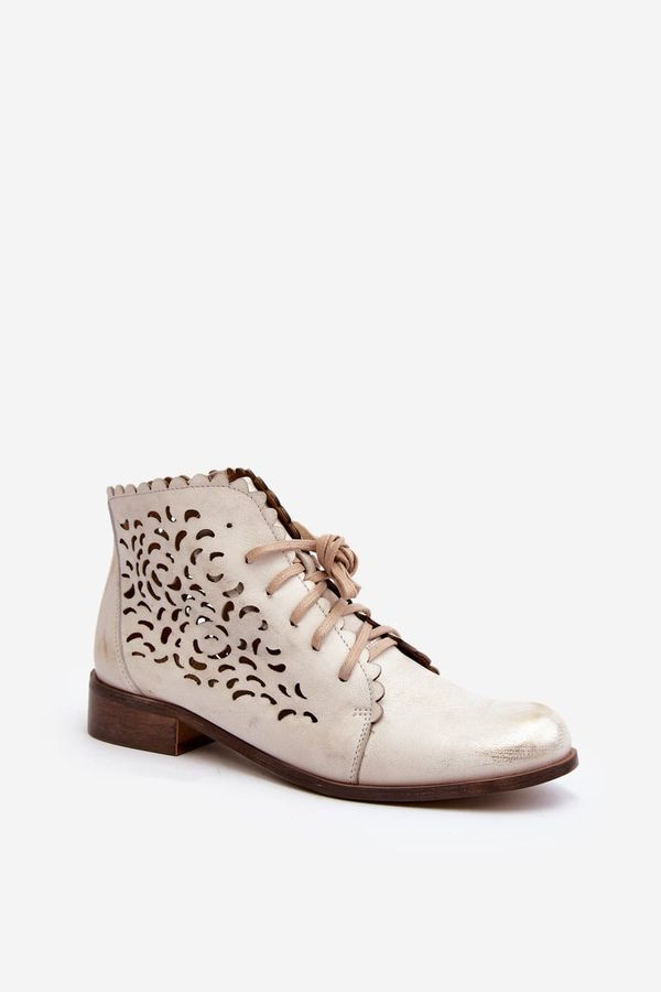 Zazoo Дамски ботуши с връзки Zazoo 2871 Gold Distressed