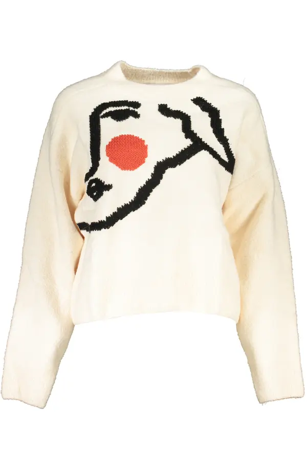 DESIGUAL Дамски бял пуловер Desigual