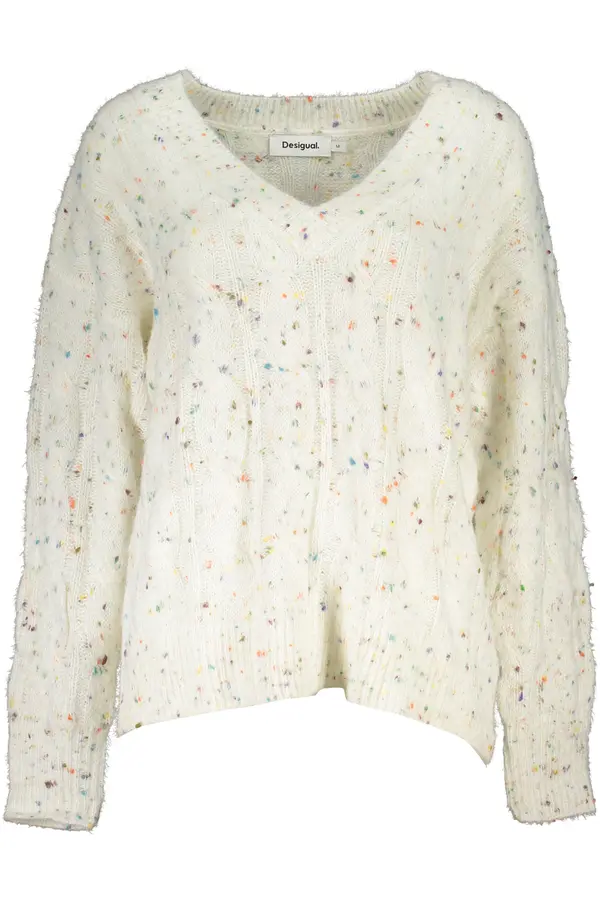 DESIGUAL Дамски бял пуловер Desigual