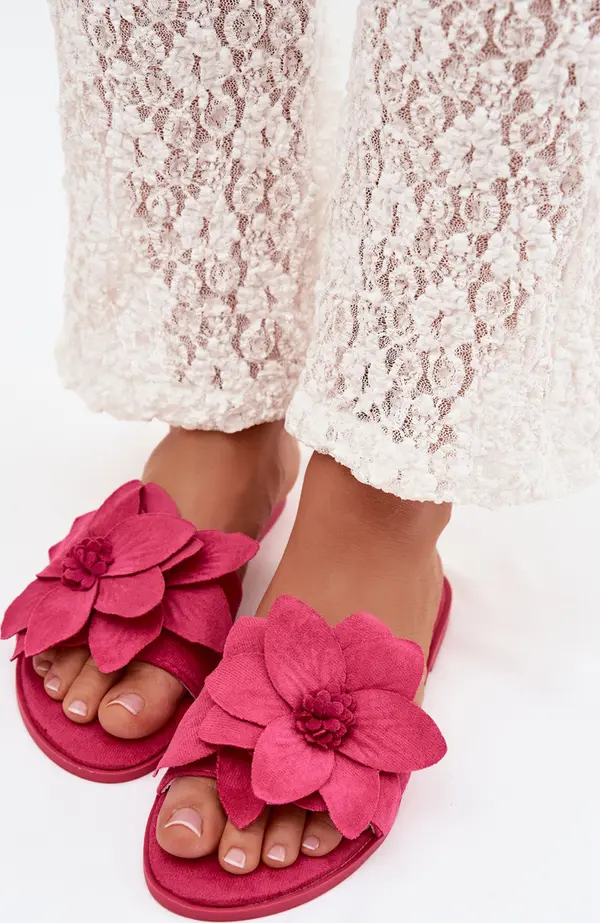 Boto Дамски чехли Boto в цвят фуксия с флорален принт Elzoria