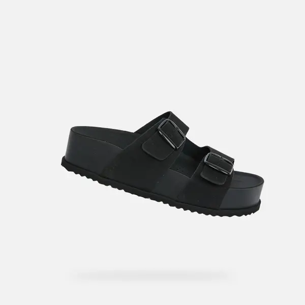 GEOX Дамски чехли Geox Sandybett High черни