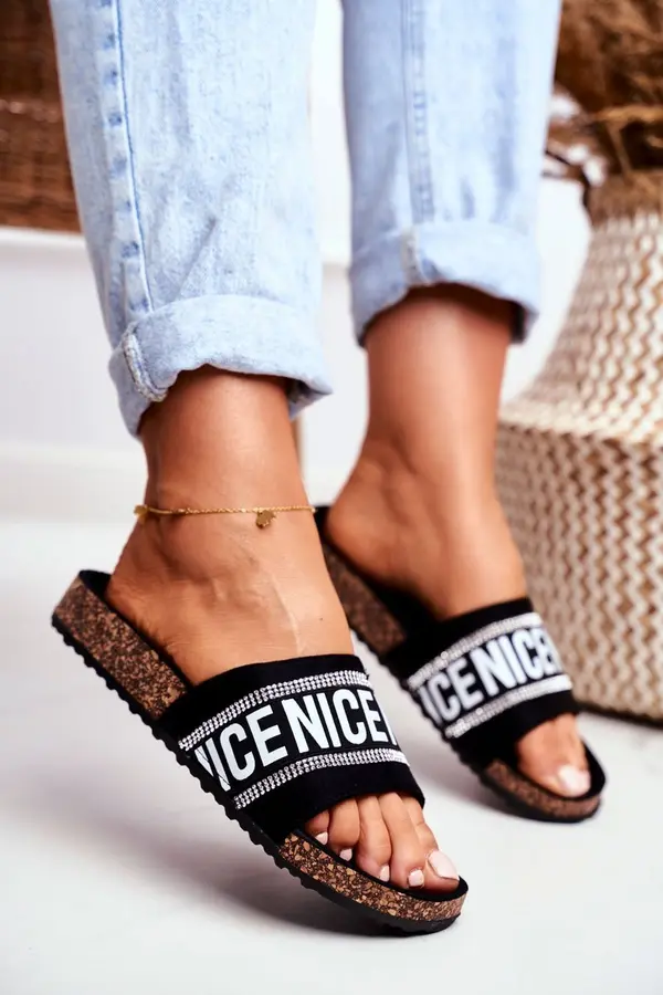 EVENTO Дамски чехли Kesi Black Be Nice