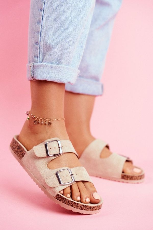 Kesi Дамски чехли Kesi Corck Beige Si Senor