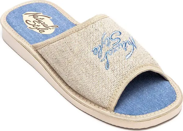 Natural Style Дамски чехли Natural Style NS-004 синьо-бежови