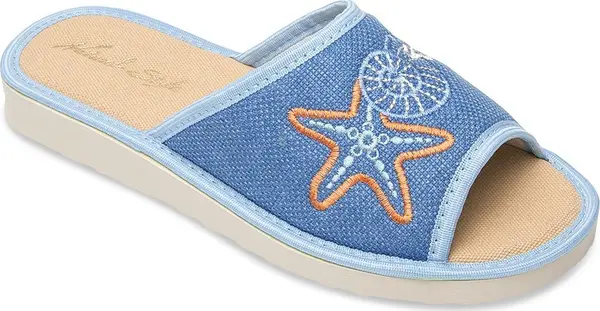 Natural Style Дамски чехли Natural Style NS-052 синьо-бежови