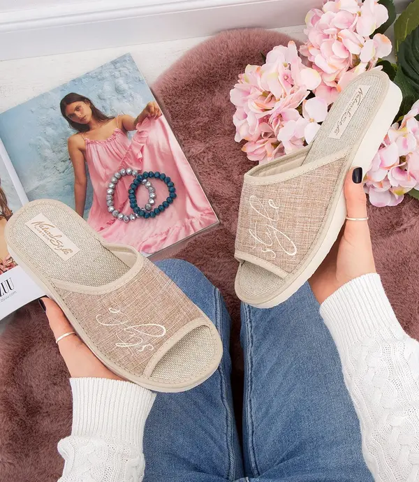 Natural Style Дамски чехли Natural Style NS-096 бежови