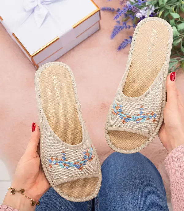 Natural Style Дамски чехли Natural Style NS-099 Бежови