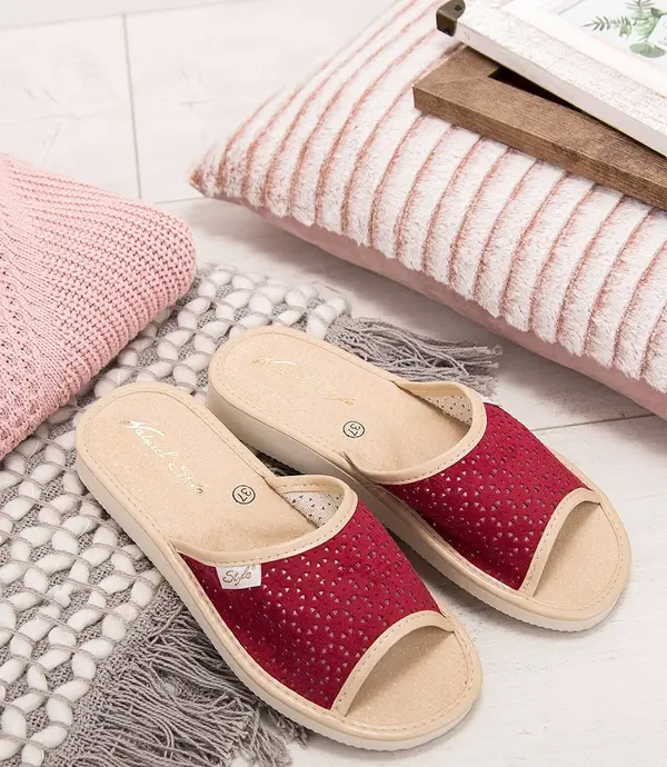 Natural Style Дамски чехли Natural Style NS-116 червено-бежови