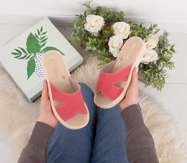 Natural Style Дамски чехли Natural Style NS-118 розово-бежови