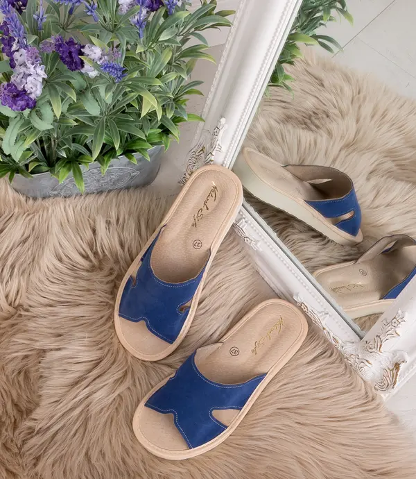 Natural Style Дамски чехли Natural Style NS-118, синьо-бежови