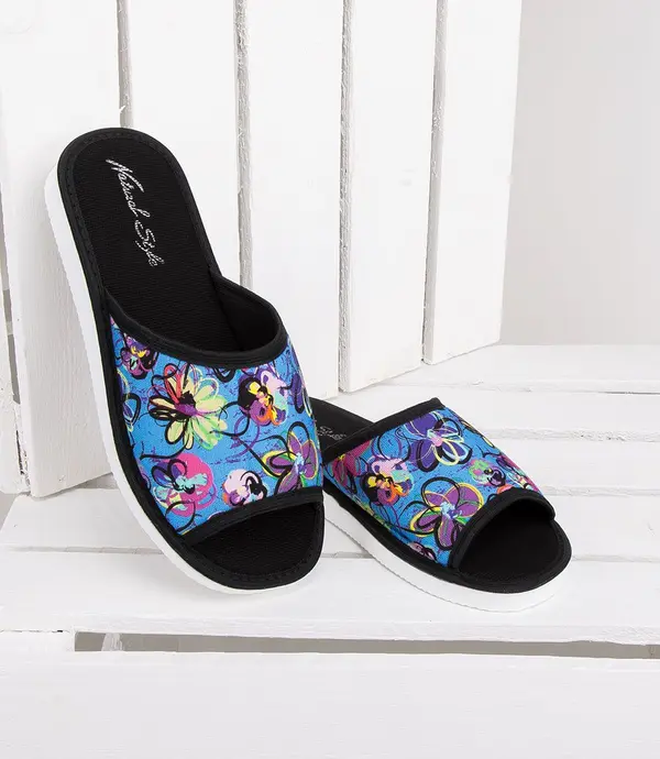 Natural Style Дамски чехли NS-033 Черно-сини