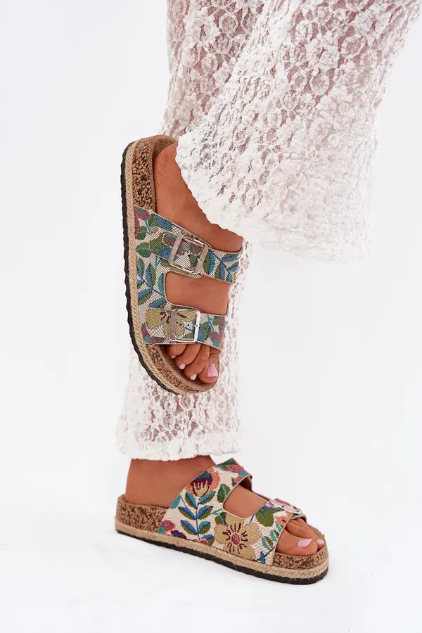 Lee Cooper Дамски Чехли С Дизайн На Коркова Платформа С Презрамки Lee Cooper