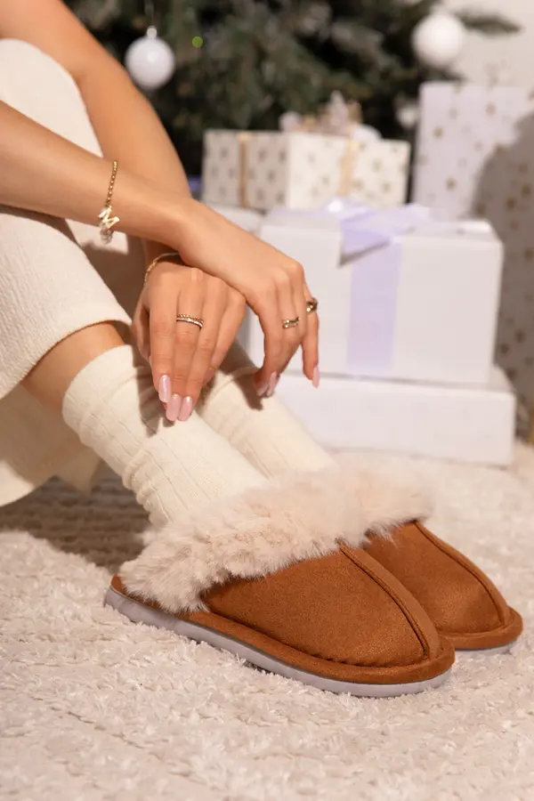 Boto Дамски чехли с косъм Camel Delissa