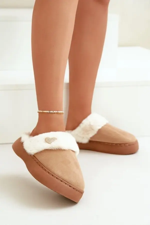 Boto Дамски чехли с козина и сърце