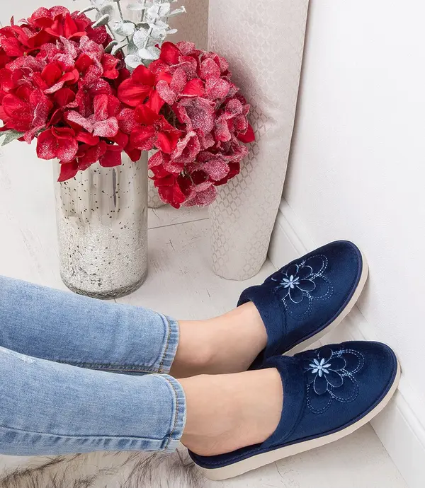 Natural Style Дамски чехли в естествен стил, тъмносини