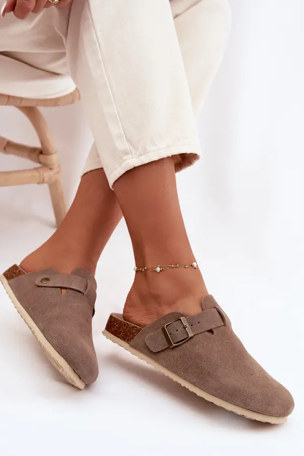 VINCEZA Дамски чехли Vinceza от естествен велур