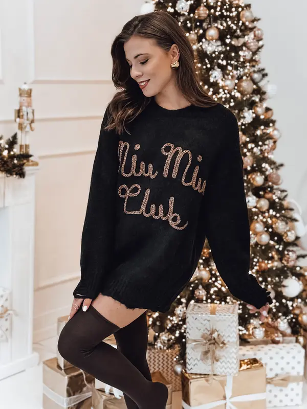 DStreet Дамски черен пуловер MIU MIU