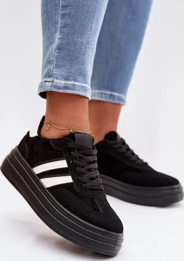 Boto Дамски черни маратонки на платформа