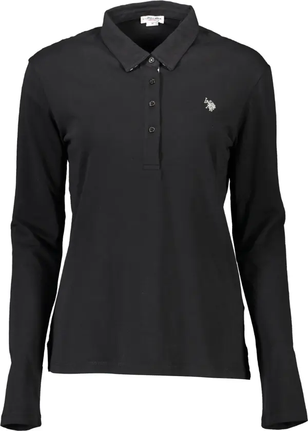 US Polo Assn Дамски черни поло ризи с дълъг ръкав