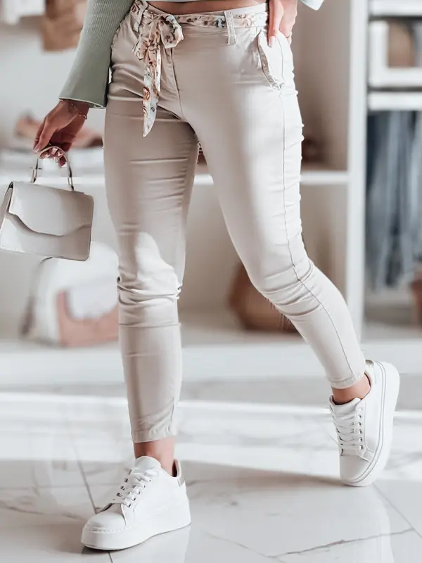 DStreet Дамски чинос ROSSALI с колан, бежов