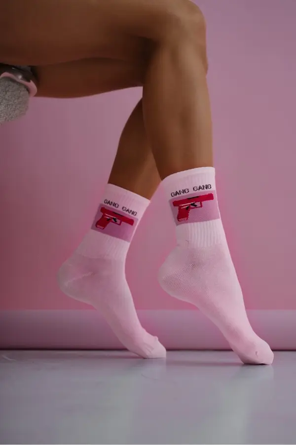 Milena Дамски чорапи Milena GANG GANG розови