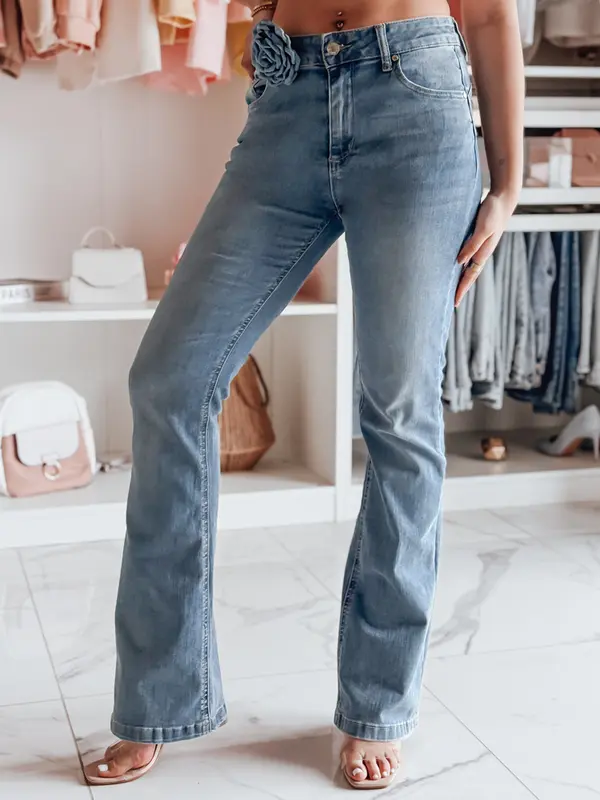 DStreet Дамски дънки с камбана и цвете FLOWERSSE