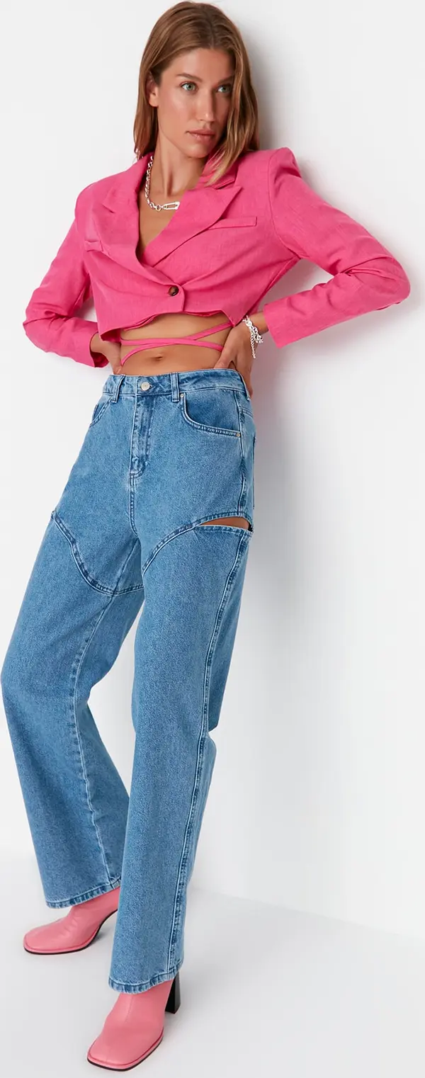 Trendyol Дамски дънки. Trendyol High Waist