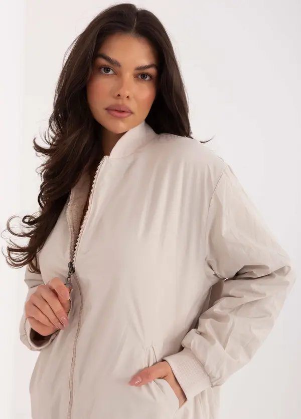 LAKERTA Дамски двулицев суитшърт в светло бежов цвят