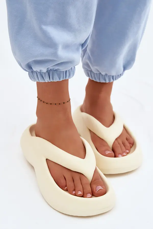 Boto Дамски джапанки на платформа от пяна, светлобежови