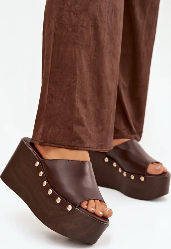 Boto Дамски джапанки на платформа с капси