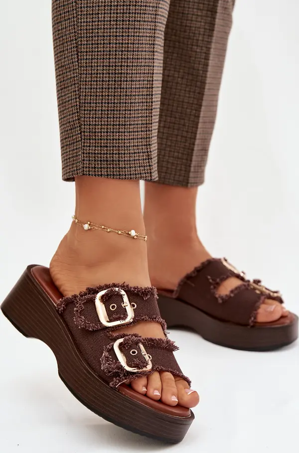 Boto Дамски джапанки на платформа с катарами