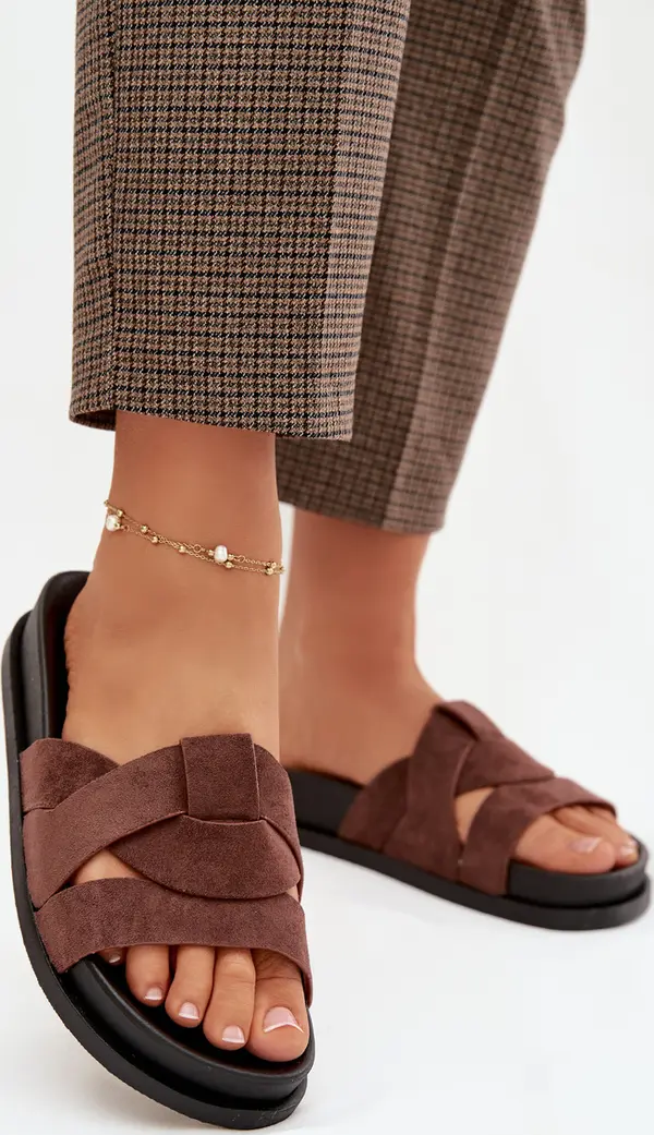 Boto Дамски джапанки от еко велур с каишки